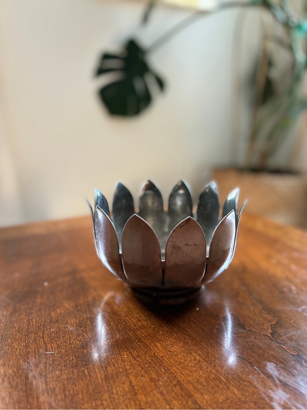 Vintage Italian Decorative Metal Tulip or Lotus Bowl - Silverplate